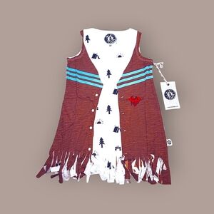 NWT Mini Shatsu 100% Cotton Love Camp Fringe Dress, Toddler Size 3